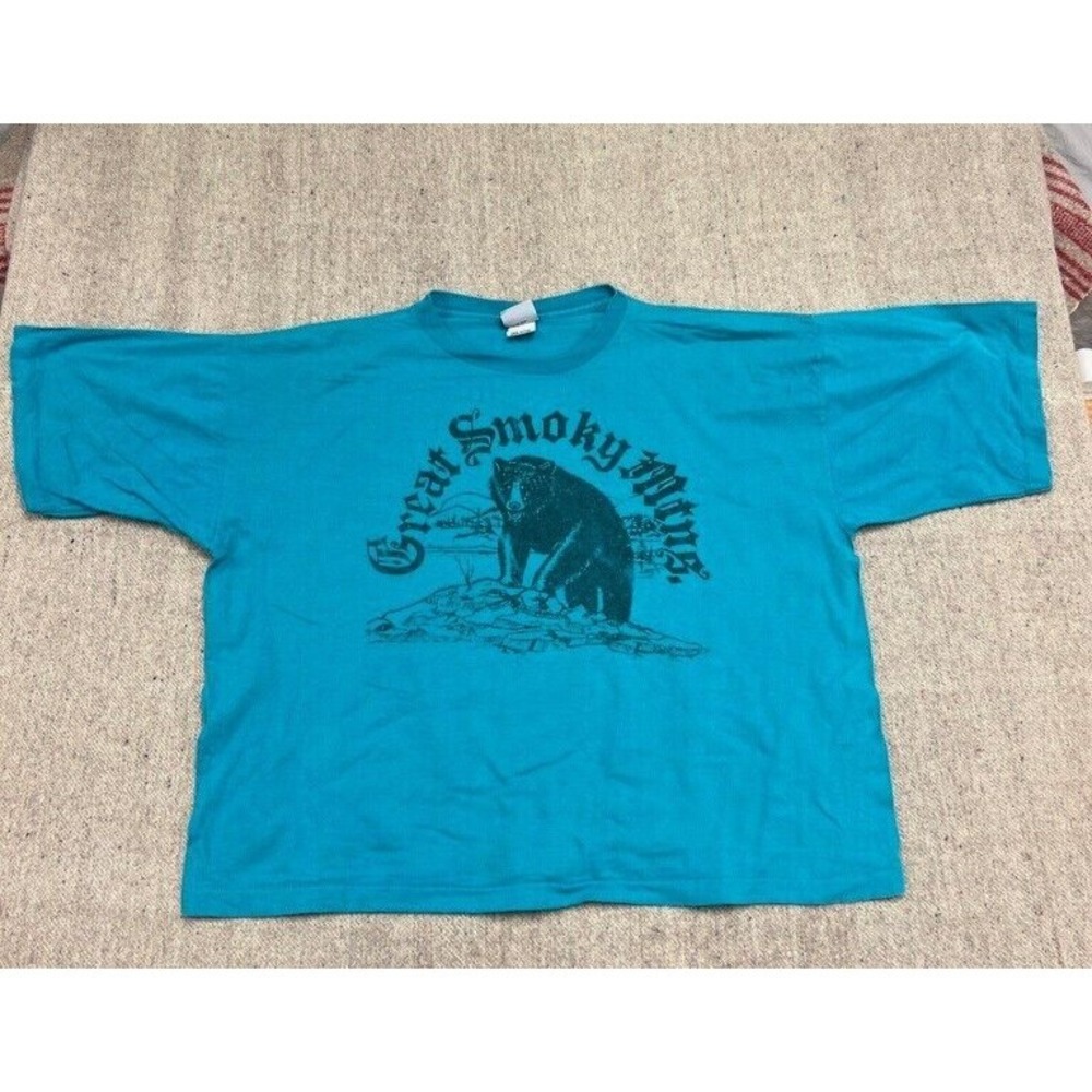 Vintage Great Smoky Mountains Shirt blue Men's XL 1990s‎ bear